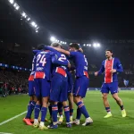 Piłkarze PSG radość vs Brest