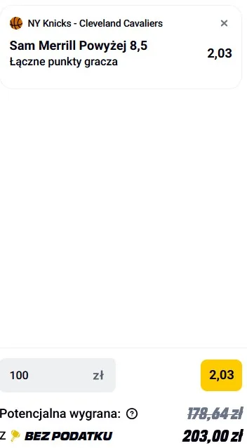 Kupon NBA w Betclic w dniu 21.05.2026