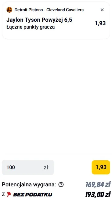 Kupon NBA w Betclic w dniu 07.05.26