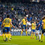 Zawodnicy podczas meczu Arki z Lechem