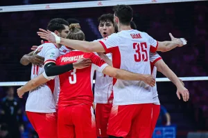 Zawodnicy Polski w trakcie meczu z Argentyną w siatkówke