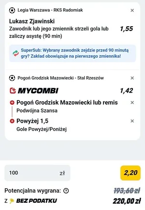 Kupon Betclic Zagranie
