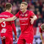 Gracze Widzewa podczas meczu