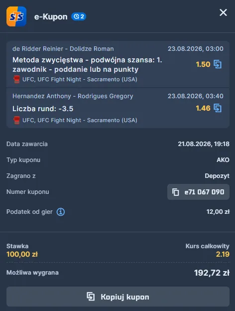 kupon-double-ufc-mma-de-ridder-dolidze-hernandez-rodrigues