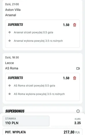 Kupon Superbet Zagranie