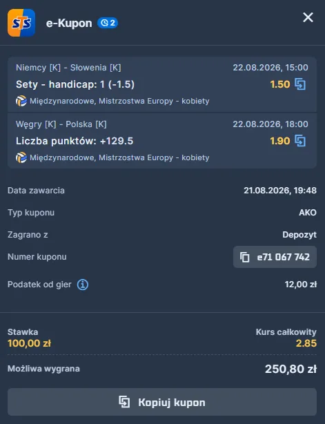 siatkówka-kupon-double-1-kolejka-mistrzostw-Europy-2026-Polska-Wegry-Niemcy-Slowenia