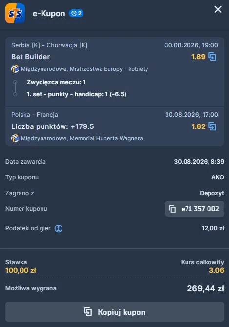 sts-kupon-double-siatkowka-polska-francja-serbia-chorwacja