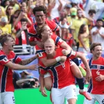 Gracze Norwegii po strzelonej bramce