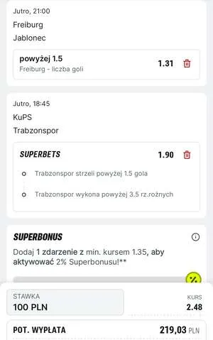 Kupon Superbet Zagranie