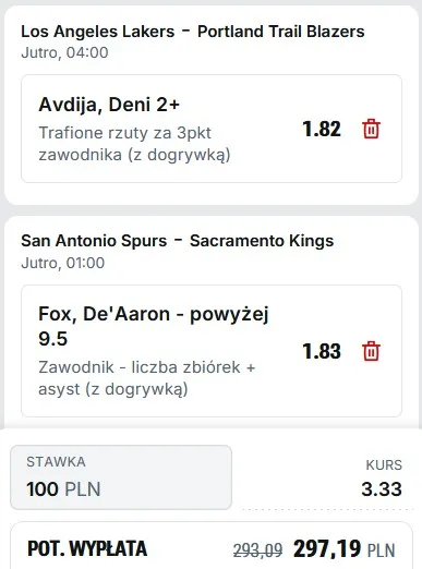 Kupn NBA w Superbet w dniu 27.10.2026
