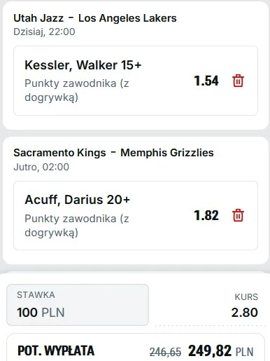 Kupon NBA w Superbet w dniu 25_10_2026