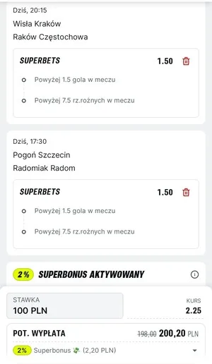 Kupon Superbet Zagranie